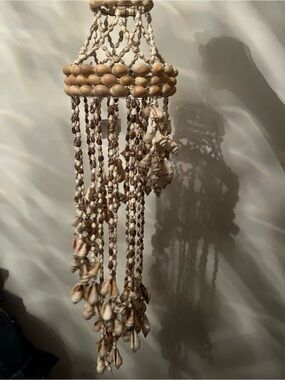 Handmade Seashell Bead Chandelier - Natural Beige